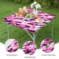 thumbnail image 4 of Purple Pink Camo Classic Shapes Pattern Square Fitted Tablecloth with Elastic Edge,Square Table Cover,Washable Elastic Table Cover for Home Kitchen Party Decor 36"x36", 4 of 6