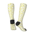 thumbnail image 4 of Fotbe Yellow Lemon Leaves print Women's Men's Novelty Crew Socks Cotton Socks Knee High Socks for Walking,Running,Nurses,Pregnancy, 4 of 9