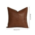 thumbnail image 3 of Whoamigo Modern Brown Faux Leather Throw Pillow Cover- Stylish Solid Color Decorative Cushion for Home Decor, 3 of 12