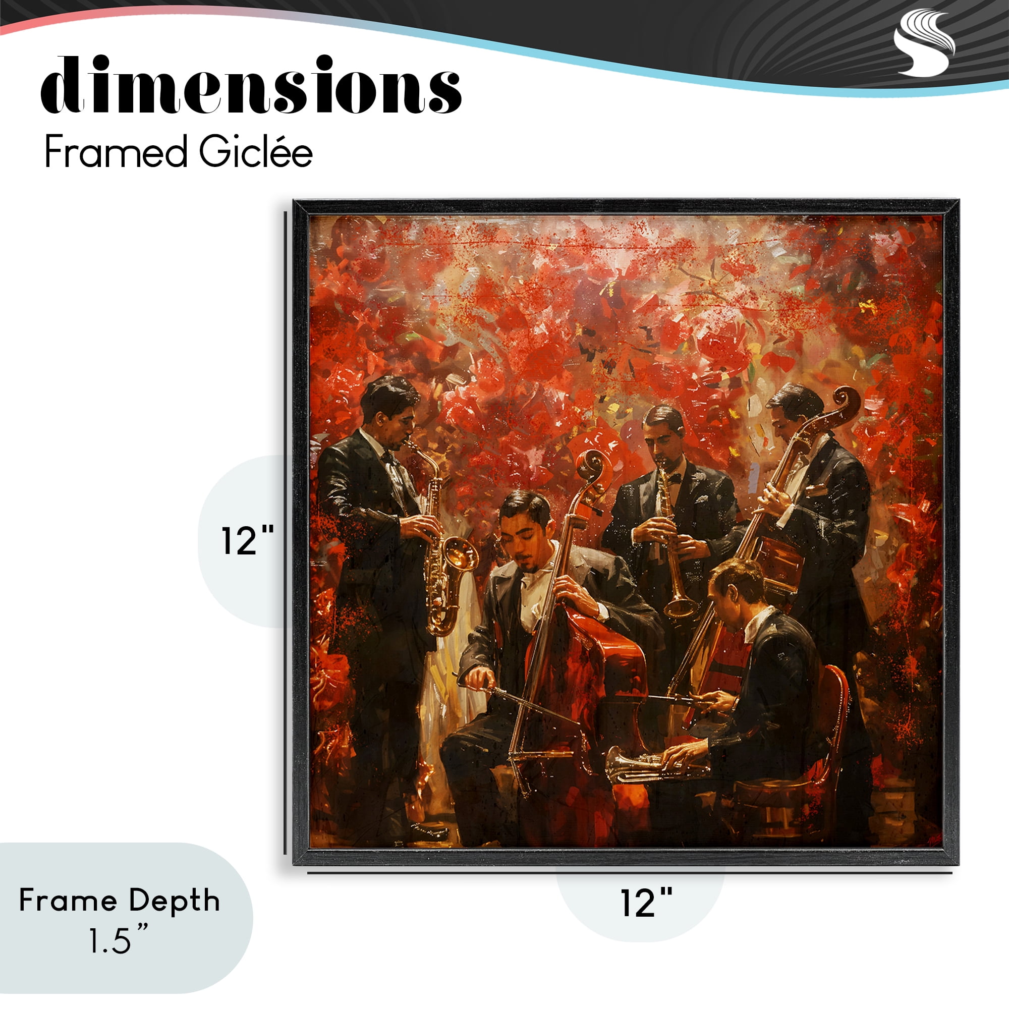 Stupell Industries Play More Jazz Performance Black Framed Giclee Art, design by Marta Wiley