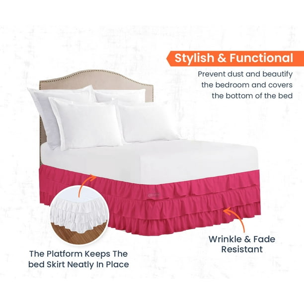 Hot pink clearance bed skirt full