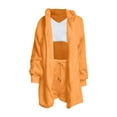 thumbnail image 4 of Usmixi Pajama Set for Women Fuzzy Plush Sleepwear Sets for Women Cozy Fleece Pajamas 3 Piece Outfits Casual Solid Fluffy Sherpa Coat Tank and Shorts Suit Homewear Lounge Sets Clearance Under $10, 4 of 5