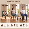 thumbnail image 4 of EOP Upholstered Dining Chairs Set of 2, Modern Fabric Dining Side Chairs with Solid Wood Legs, Comfortable Seating for Kitchen, Dining Room, Green, 4 of 11