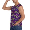 thumbnail image 3 of Bixox Men's Carnival Masks and Beads Printed Shirt Sleeveless Fitness Tank Top-3X-Large, 3 of 7