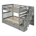 thumbnail image 5 of imerelez Full Over Full Bunk Bed with Shelves and 6 Storage Drawers, Gray, 5 of 9