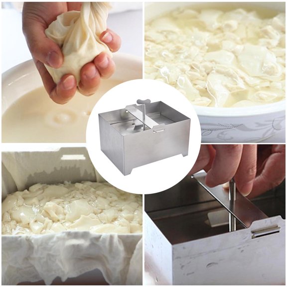 Stainless Steel Paneer Press Maker with Adjustable Pressure, Efficient Water Removal, Draining Holes & Drip Tray – User-Friendly Food Grade Cheese Press for Homemade Paneer & Tofu Making