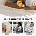 thumbnail image 5 of BNM Diamond Cotton Blanket, King, Ivory, 5 of 5