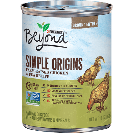 Purina Beyond Grain Free, Natural Pate Wet Dog Food, Simple Origins Farm Raised Chicken & Pea Recipe, 13 oz. Can