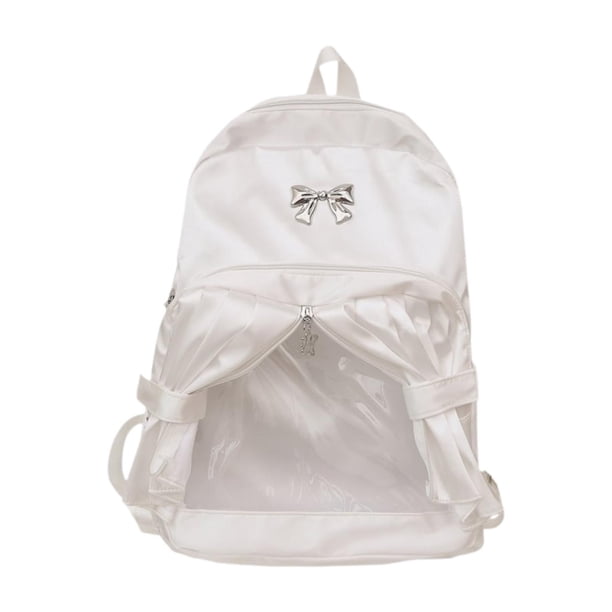 Mochila de moda informal para mujer, ideal para escalada, senderismo y mochilerismo. Blanco