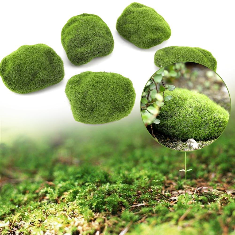 LYUMO 5Pcs Garden Decoration DIY Simulation Moss Stone Artificial Moss