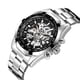 thumbnail image 3 of Reloj mecánico de acero hueco para hombre, reloj de pulsera mecánico con puntero redondo, 3 of 5