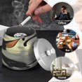 thumbnail image 6 of WOBOGO Funny Black Cat Ashtray with Lid Stainless Steel Smokeless Odorless Windproof for Home Bedroom Office Desk Patio Outdoor Balcony, 6 of 7