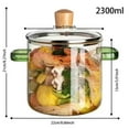 thumbnail image 2 of Heat Borosilicate Glass Cooking Pot with Lid Stovetop Safe Simmer Saucepan for Soup Milk Pasta and Baby Food Easy Clean Transparent Cookware, 2 of 3