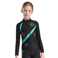 thumbnail image 2 of Miutii Girls Figure Ice Skating Training Jacket Rhinestones Sparkly Gymnastics Winter Sports Training Warm Coat Blue Green 10, 2 of 7