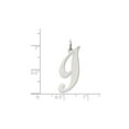 thumbnail image 2 of Sterling Silver Fancy Script Initial -I- Pendant Necklace Charm with Chain for Women, 2 of 4