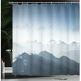 thumbnail image 4 of Ambesonne Nature Shower Curtain, Foggy Morning Mountain, 69"Wx70"L, Pale Blue, 4 of 5