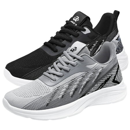 

LYCAQL Men Shoes Men Sports ShoesFashion New Pattern Simple Mesh Breathable Comfortable Lace Up Casual Sneaker Case for Men (Black 10.5)