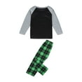 thumbnail image 5 of Acuteok Parent Child Pajamas Set, Autumn Long Sleeve Round Neck Tops Plaid Pants Buttoned Crotch Rompers, 5 of 10