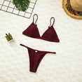 thumbnail image 4 of YTDSCS Womens Beach Swimsuits Sets Solid Colour Tops Bottom Two Piece Bikini Bathing Suit Set, 4 of 9