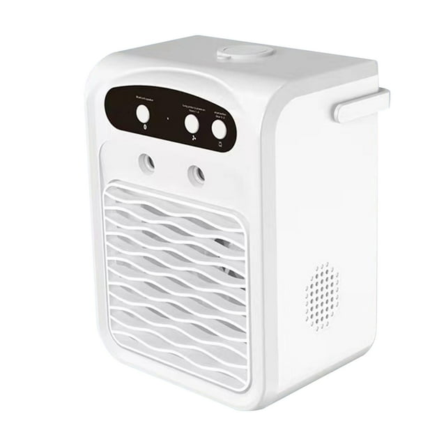 Aire acondicionado portátil, enfriador de aire silencioso, 3 velocidades, ajustable, 7 colores, luz nocturna Blanco