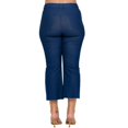 thumbnail image 4 of Womens Cotton Blend Straight Leg Cropped Pants with Pockets Denim Blue X-Large, 4 of 4