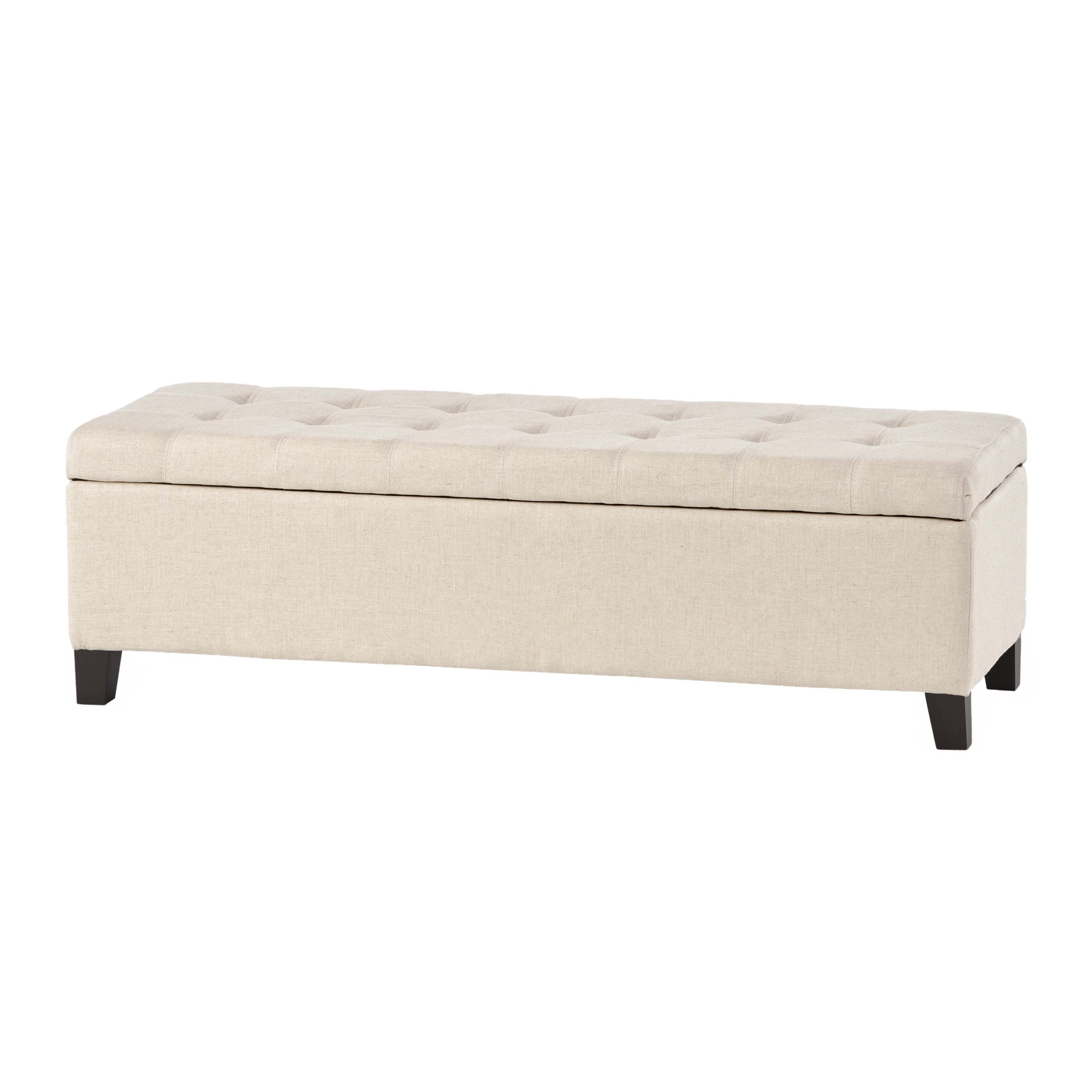 GDF Studio Wendover Contemporary Fabric Tufted Storage Ottoman Bench