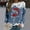 Blue, variant on Womens Christmas Sweatshirt Winter Fashion Cute Wine Glass Santa Hat Print Crewneck Sweatshirt Casual Long Sleeve Pullover Sweater Tops Womens Gifts for Christmas