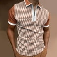 thumbnail image 2 of Men Summer Plaid Printed Blouse Polo Shirts T-Shirt Turndown Collar Short Sleeve Tops Polo Shirts T-Shirt Male Soft Dailywear Activewear Clothes, 2 of 8