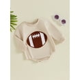 thumbnail image 3 of Musuos Baby Boy Fall Romper 3M 6M 12M 18M Football Embroidered Long Sleeve Round Neck Jumpsuits for Daily Casual, 3 of 9