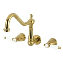 Kingston Brass KS1027BPL Bel-Air Two-Handle Wall Mount Roman Tub Faucet, Brushed Brass
