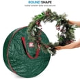 thumbnail image 4 of Bolsa de almacenamiento de corona navideña - Contenedor de guirnaldas - Con asas resistentes y ranura para tarjeta transparente - 76 * 20 cm (rojo / verde) Vhermosa, 4 of 9