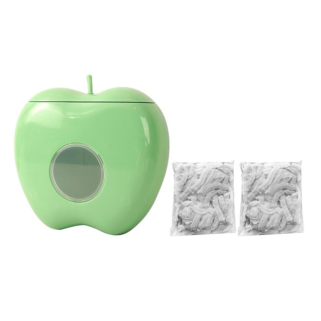 Caja De Almacenamiento De Película Adhesiva Bolsa de basura montada en la pared Caja de pared a prueba de polvo (verde + envoltura de plástico de 200 piezas) Ehuebsd Libre de BPA