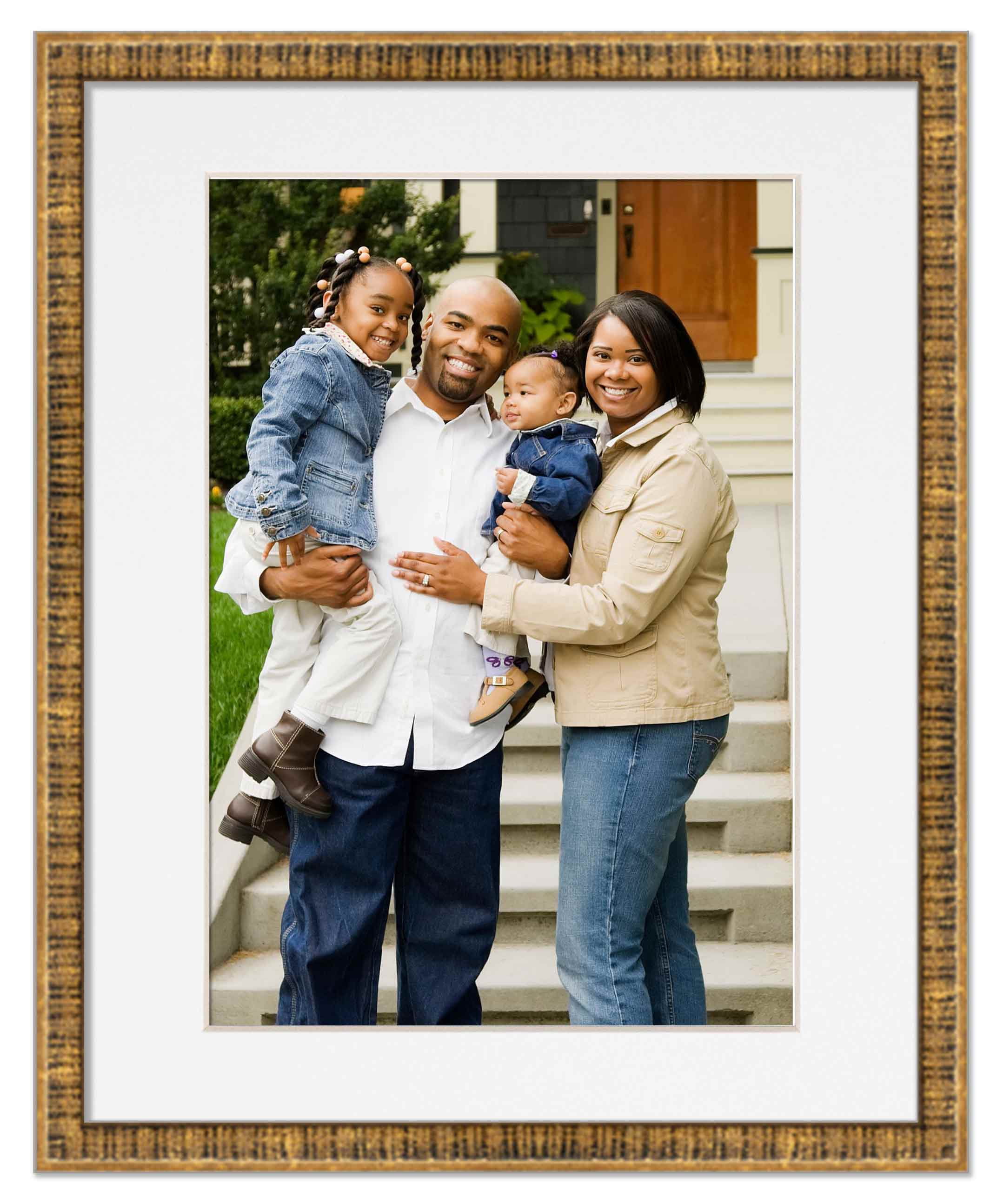 16x20 Frame Gold With White Picture Mat For 16x20 Photo - Gold 18x24 Frame To Display Print or