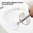 thumbnail image 6 of NFTIGB Toilet Brush and Holder Set Stainless Steel Splashproof Floor Standing Bowl Cleaner Brush for Bathroom Deep Cleaning Bright Silver, 14.17 inches / 36 cm, 6 of 8