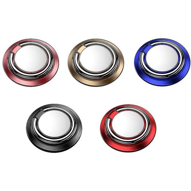 Paquete de 5 soportes para anillo de dedo, soporte para anillo de teléfono, soporte universal para anillo de teléfono, soporte para dedo para teléfono celular, se ajusta bien con soporte magnétic