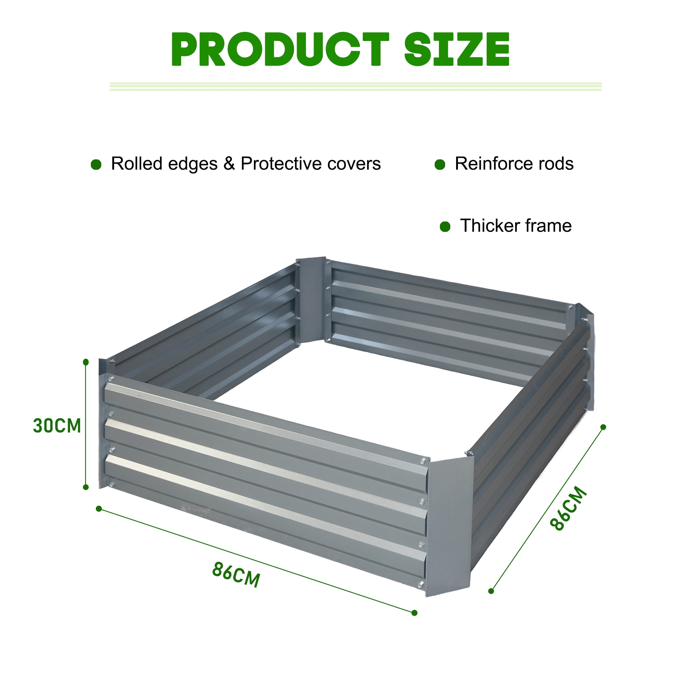 4W 3x3x1ft Galvanized Metal Raised Garden Bed,Rust-Resistant Planter for Vegetables&Flowers,Outdoor Use