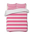 thumbnail image 2 of Pink Striped Twin Size Down Alternative Comforter, Lightweight Comforter Quilt Bedding Set with Pillow Shams Modern Simple Monochrome Geometric White All Seasons Bed Comforter Duvet Insert 68"x86", 2 of 7