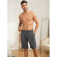 thumbnail image 5 of ANLIQI Mens Pajama Shorts Bamboo Rayon Lightweight Sleep Shorts Lounge Wear Pajama Pants with Drawstring Pockets 2 Pack(Black&Dark Gray&Navy,L), 5 of 6