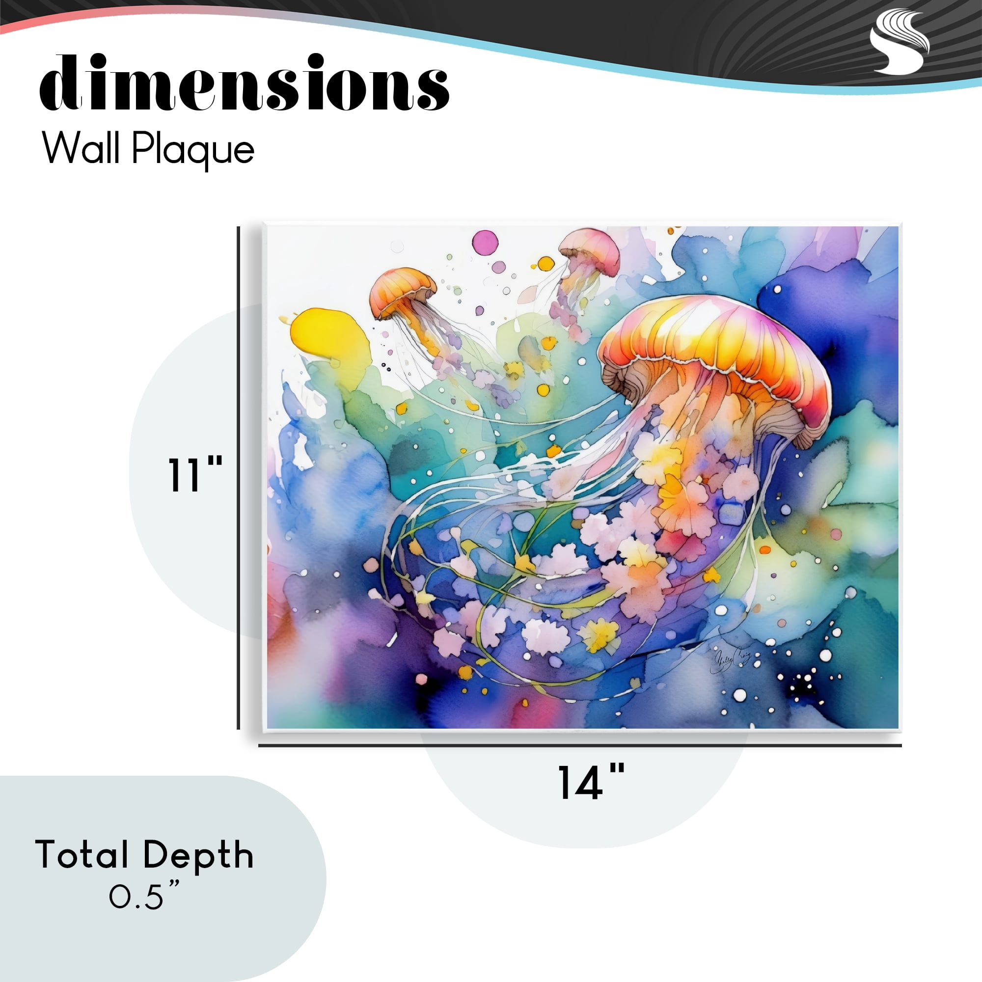 Stupell Industries Neon Jellyfish Underwater Wall Plaque Art, design by Shelly Craig