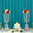 24.4in Silver Vases for Centerpieces, 2Pcs Metal Wedding Flower Stand