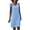 Blue, variant on Mchoice Linen Dress for Women Summer V-neck Solid Color Lace Midi Dress Casual Strapless Party Knee Length Skirts