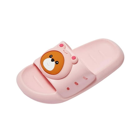 

Honeeladyy Toddler Kid Shoes Toddler Baby Sandals Cartoon Bear Soft And Non-Slip Kids Home Slipper Children s Shose Pink Sales