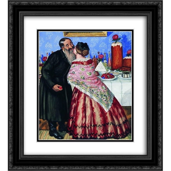 Boris Kustodiev 2x Matted 20x24 Black Ornate Framed Art Print 'Easter Greeting'