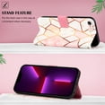 thumbnail image 3 of Allytech iPhone SE 2022 Case iPhone SE 3rd 2nd Gen Case, Slim Folio Flip Cover Kickstand Shockproof Protection Cards Slots Hand Wrist Wallet Case for Apple iPhone 8/7 SE 2020- Grid Marble, 3 of 7