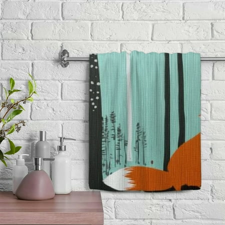 

ZFLMY Fox Woods Soft Bath Towel Absorbent Hand Towels 100% Polyester Kitchen Towels Modern Decorative Tea Towels for Kitchens Bathrooms Showers 29.5x13.8 inches 29.5x13.8in
