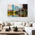 thumbnail image 3 of Elephant Stock Austin Urban Cityscape Wall Art - Horizontal Multi Panel Canvas - Living Room Wall Decor - City Multi Panel - Orange And Brown Decor - 74" x 48", 3 of 8