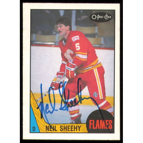 Neil Sheehy Autographed 1987-88 O-Pee-Chee Card #213 Calgary Flames SKU #255234