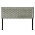 thumbnail image 3 of Castle Place Quilted Velvet Upholstered Queen Headboard, Grey, 3 of 7