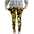 thumbnail image 5 of Girls Halloween Leggings Cute Pumpkin/Ghost/Bats Graphic Printed Soft Stretchy Jeggings Pants Holiday Outfits (7 Years, Style #I), 5 of 7