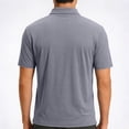 thumbnail image 5 of VSSSJ Golf Shirts for Men Quick Dry Moisture Wicking Casual Short Sleeve Shirt Waffle Collared Button Loose Breathable Summer Shirts Gray M, 5 of 7